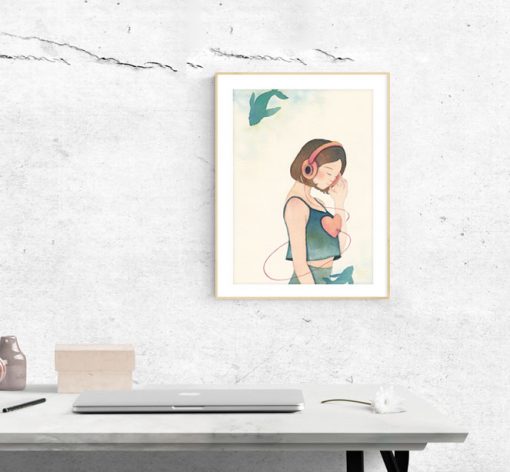 Art Print - Listen in slow living collection by Eding Illustration