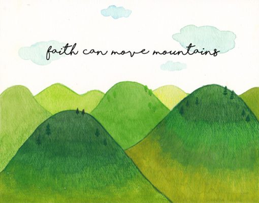 wishes card religious for christian with bible verse faith can move mountains encouragement by Eding illustration